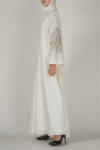 thowby - White Abaya Embroidery - Dubai online abaya shops