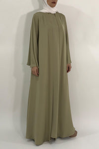 light olive green abaya - thowby - abaya dubai online