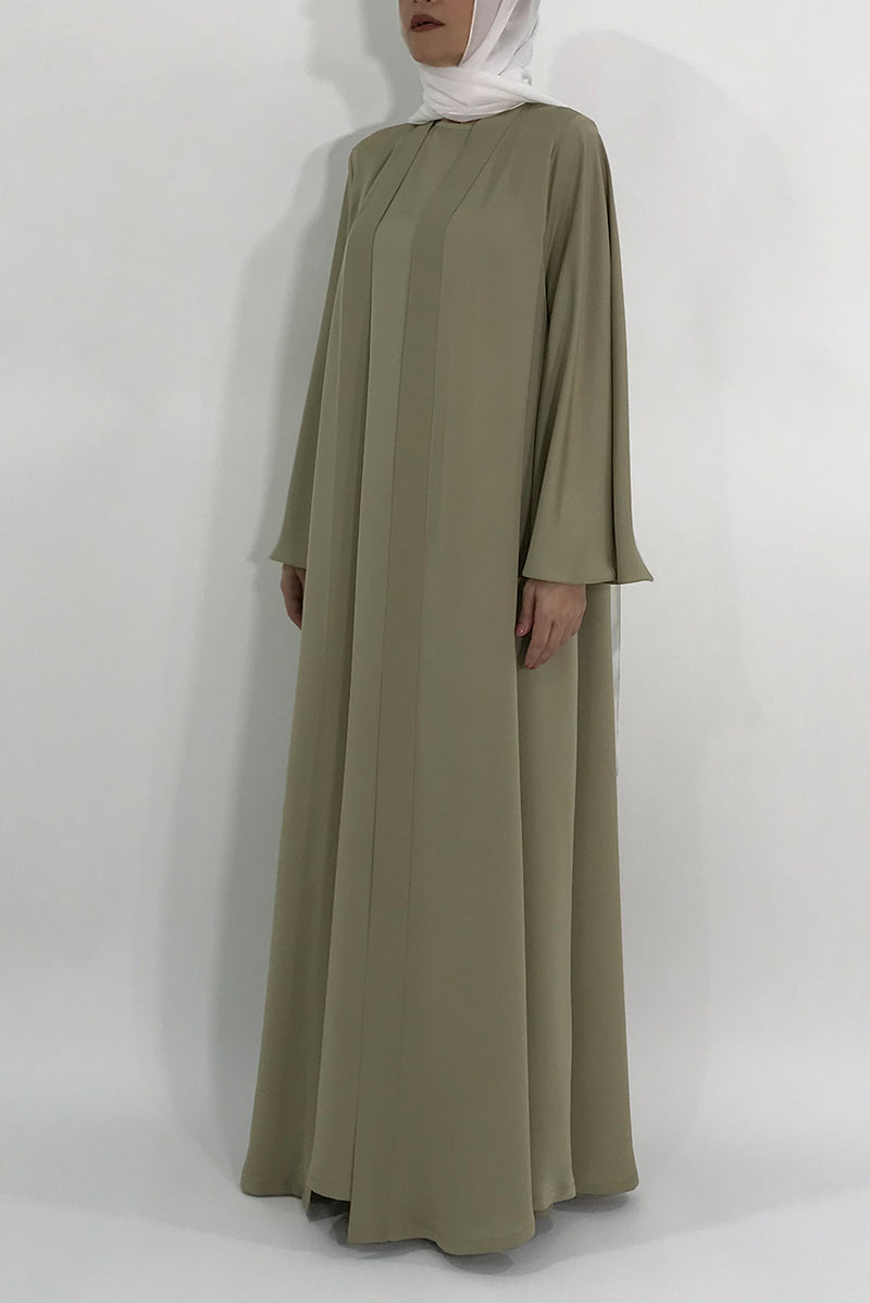 light olive green abaya - thowby - abaya dubai online