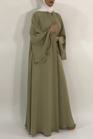 light olive green abaya - thowby - abaya dubai online