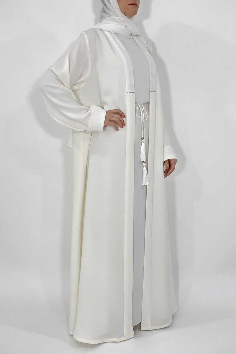 White Wedding Premium Abaya - thowby - Dubai Branded Online Abaya Shops