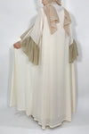 White and golden wedding abaya - thowby - Branded Dubai Online Abaya Shops