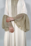 White and golden wedding abaya - thowby - Branded Dubai Online Abaya Shops