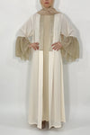 White and golden wedding abaya - thowby - Branded Dubai Online Abaya Shops