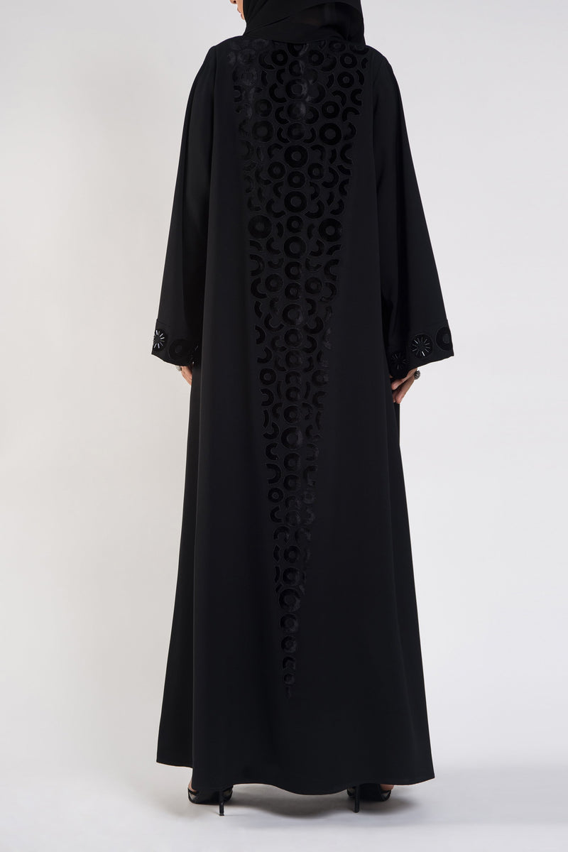 black abaya sequin design - thowby - branded abayas in dubai