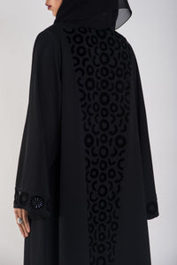 black abaya sequin design - thowby - branded abayas in dubai