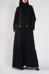 black abaya sequin design - thowby - branded abayas in dubai