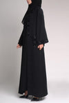 black abaya sequin design - thowby - branded abayas in dubai