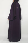 purple abaya - thowby - abaya online dubai - Flared abaya back