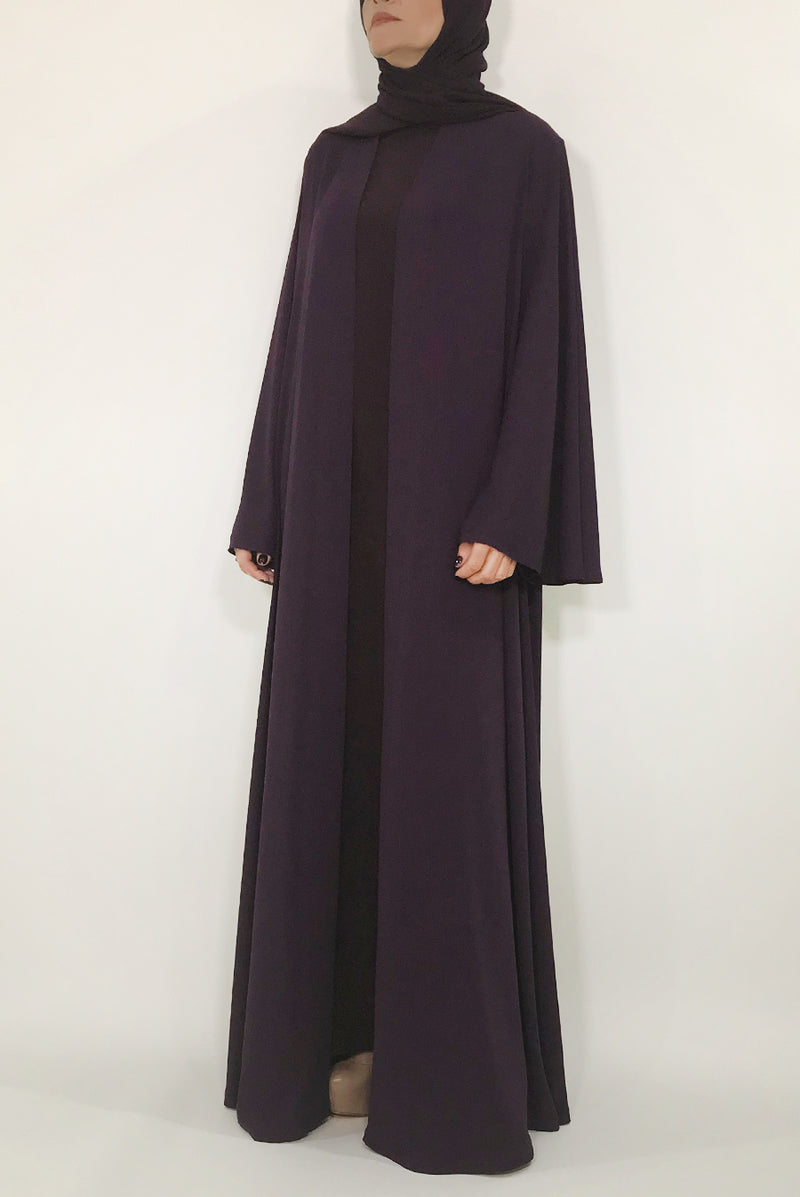 purple abaya - right side thowby - abaya online dubai - Flared abaya