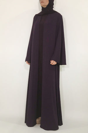 purple abaya - right side thowby - abaya online dubai - Flared abaya