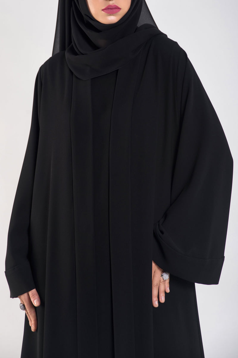 Elegant black abaya - thowby - dubai abayas with flare