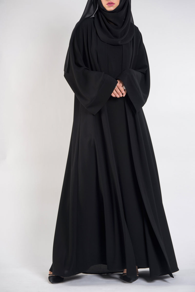 Elegant black abaya - thowby - dubai abayas with flare