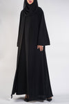 Elegant black abaya - thowby - dubai abayas with flare