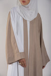 Maha Abaya - white and beige abaya - thowby - abaya online dubai