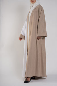 Maha Abaya - white and beige abaya - thowby - abaya online dubai