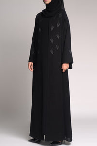 luxury branded black abayas - thowby - designer dubai abayas