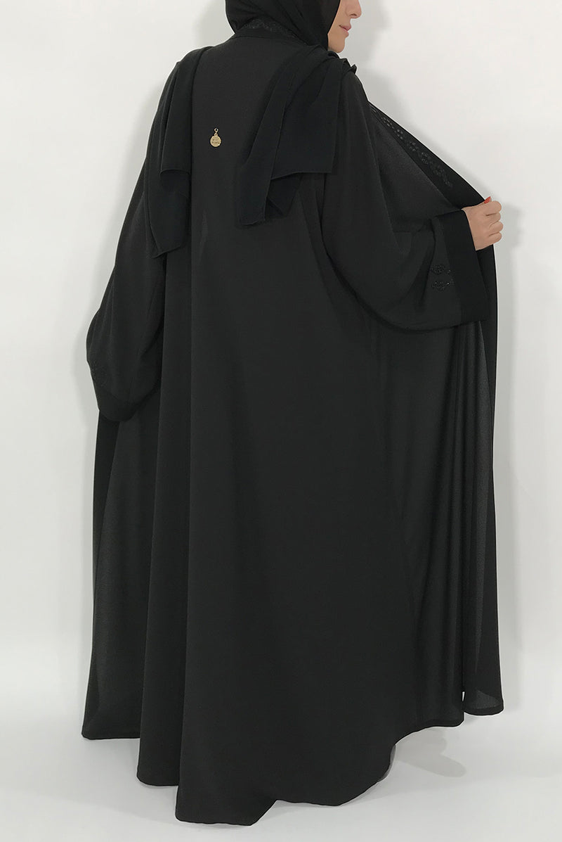 Black Plain Abaya - thowby - Elegant Dubai Abaya