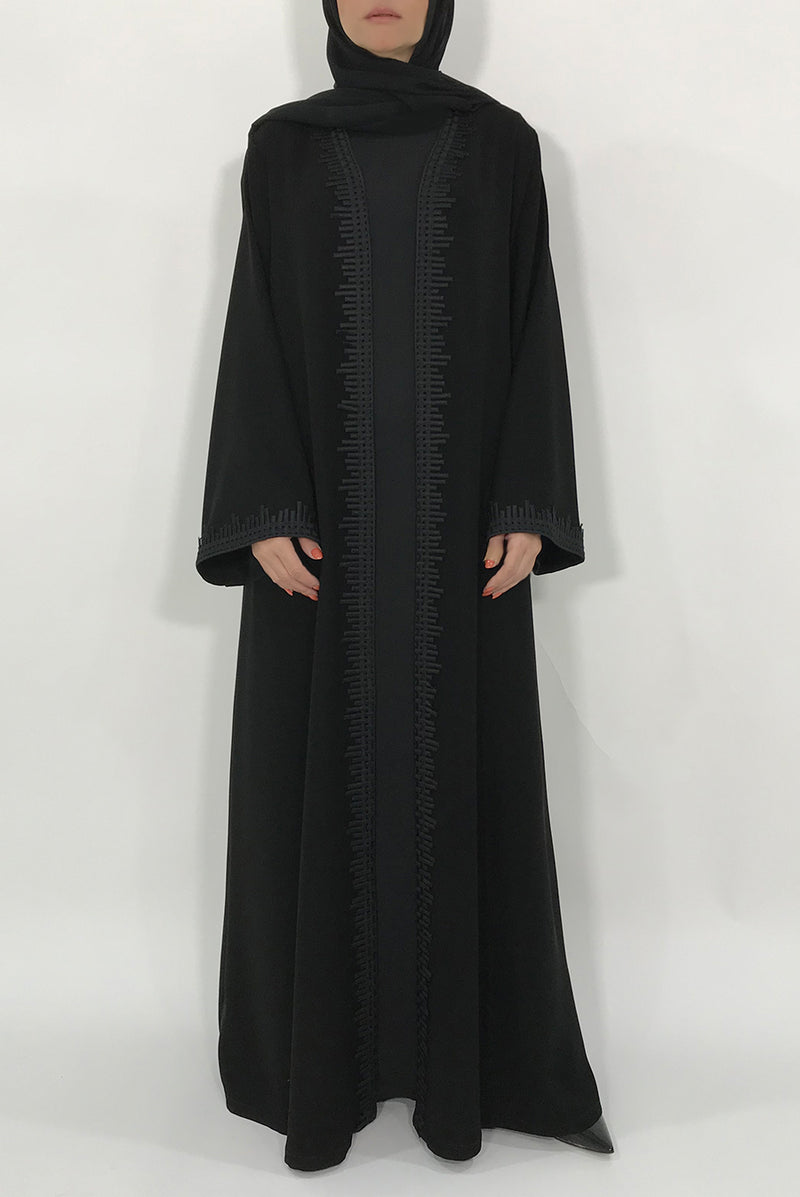 Black Designer Abaya - thowby - Luxury Wear Black Abaya