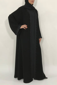 Black Designer Abaya - thowby - Luxury Wear Black Abaya