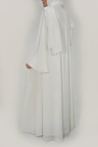 White Classy Abaya - thowby - dubai abayas