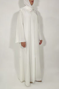 White Classy Abaya - thowby - dubai abayas