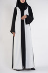 Black and white abaya - thowby - dubai branded abaya 