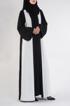 Black and white abaya - thowby - dubai branded abaya 