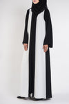 Black and white abaya - thowby - dubai branded abaya 