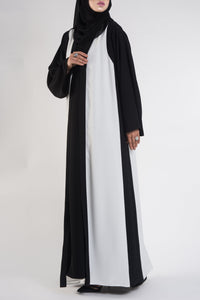 Black and white abaya - thowby - dubai branded abaya 