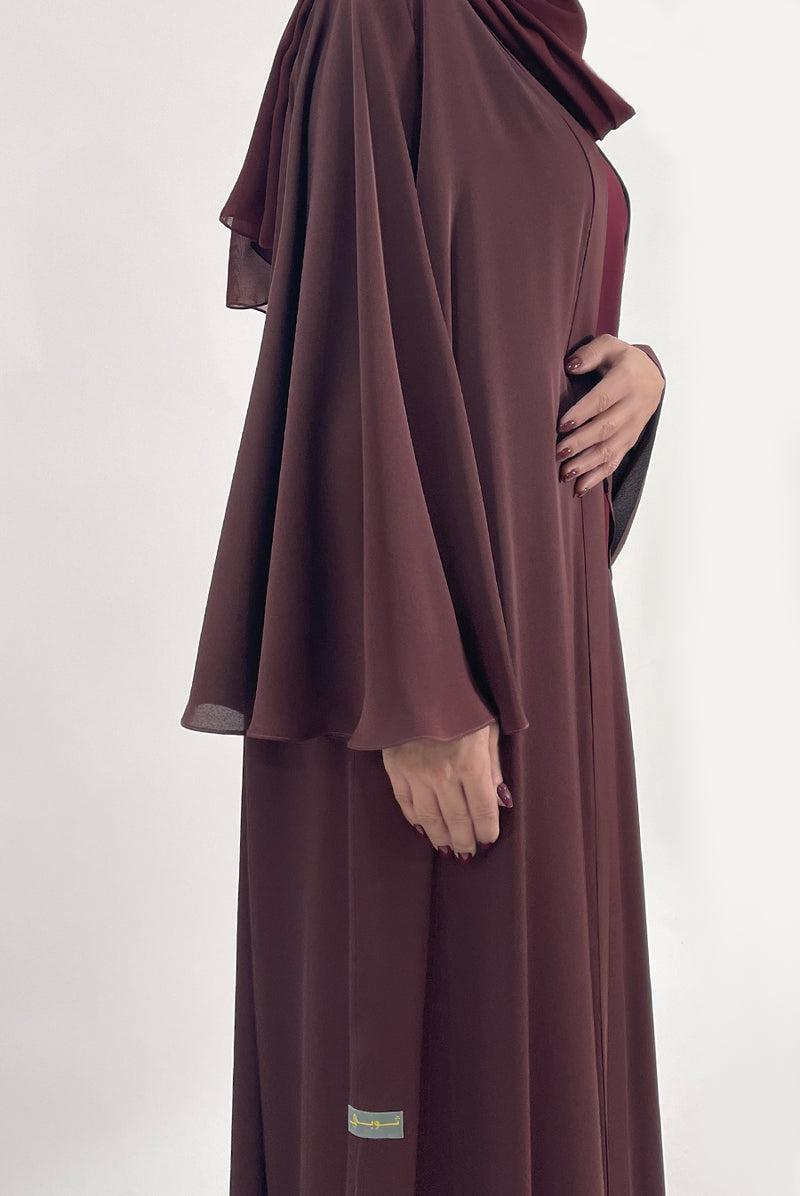 maroon plain abaya - thowby - classy elegant dubai abayas