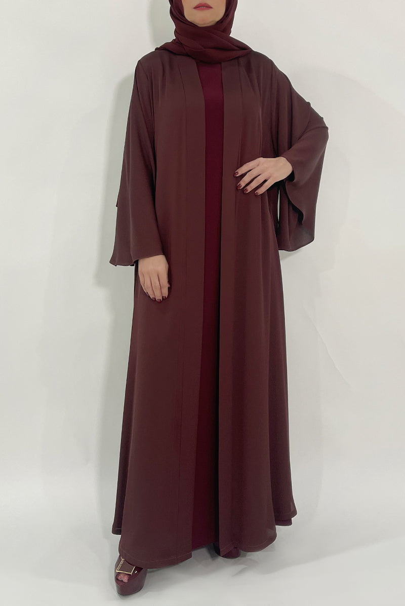 maroon plain abaya - thowby - classy elegant dubai abayas