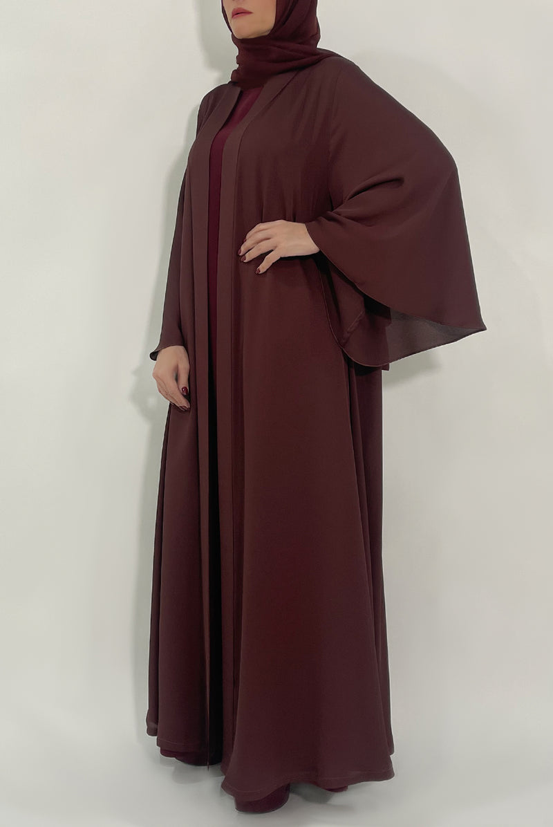 maroon plain abaya - thowby - classy elegant dubai abayas