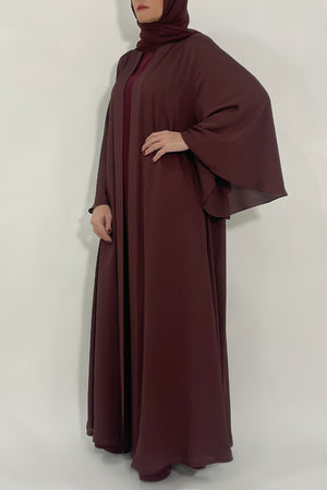 maroon plain abaya - thowby - classy elegant dubai abayas