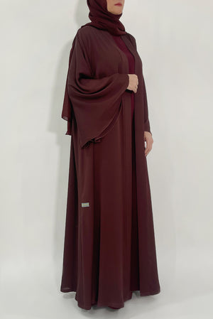 maroon plain abaya - thowby - classy elegant dubai abayas