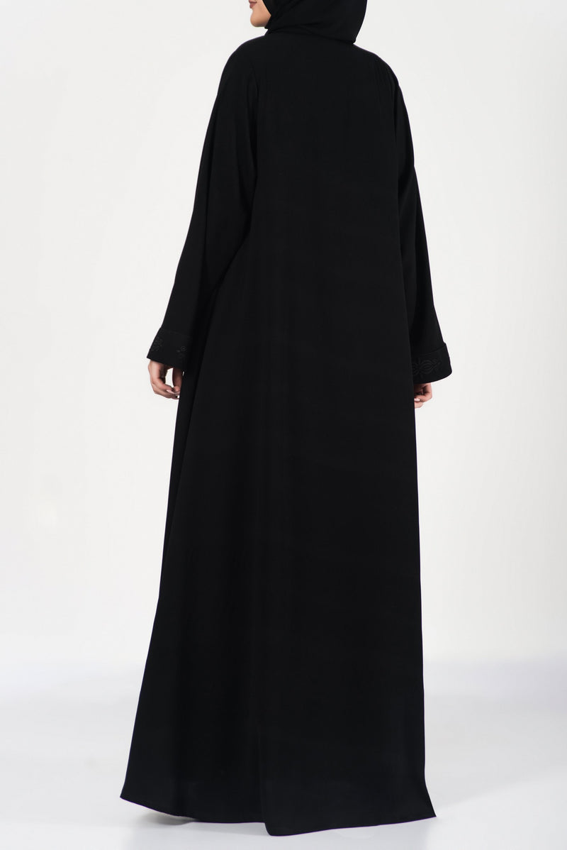 Black Embroidery Abaya - thowby - Dubai online abaya shops