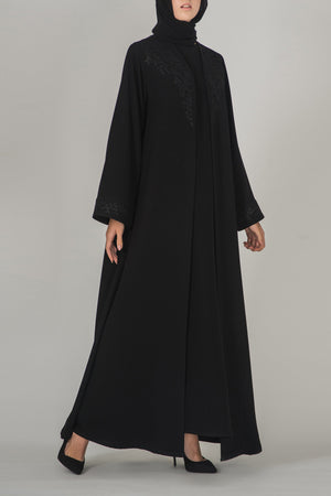 Classy Black Abaya - thowby - Dubai online abaya shops