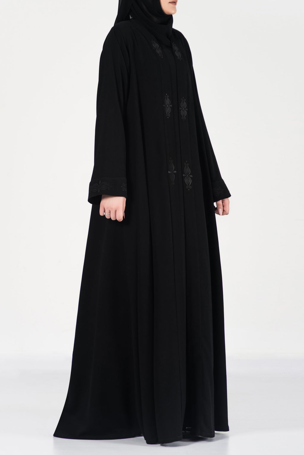 Black Embroidery Abaya - thowby - Dubai online abaya shops
