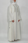 White Festive Abayas - thowby - dubai designer abaya