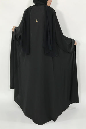Simple Black Classic Abaya - thowby - dubai black abaya