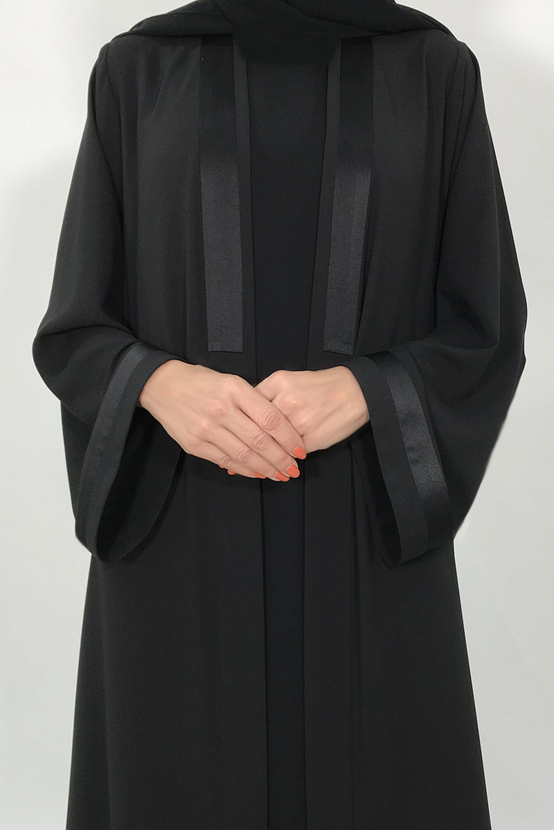 Simple Black Classic Abaya - thowby - dubai black abaya