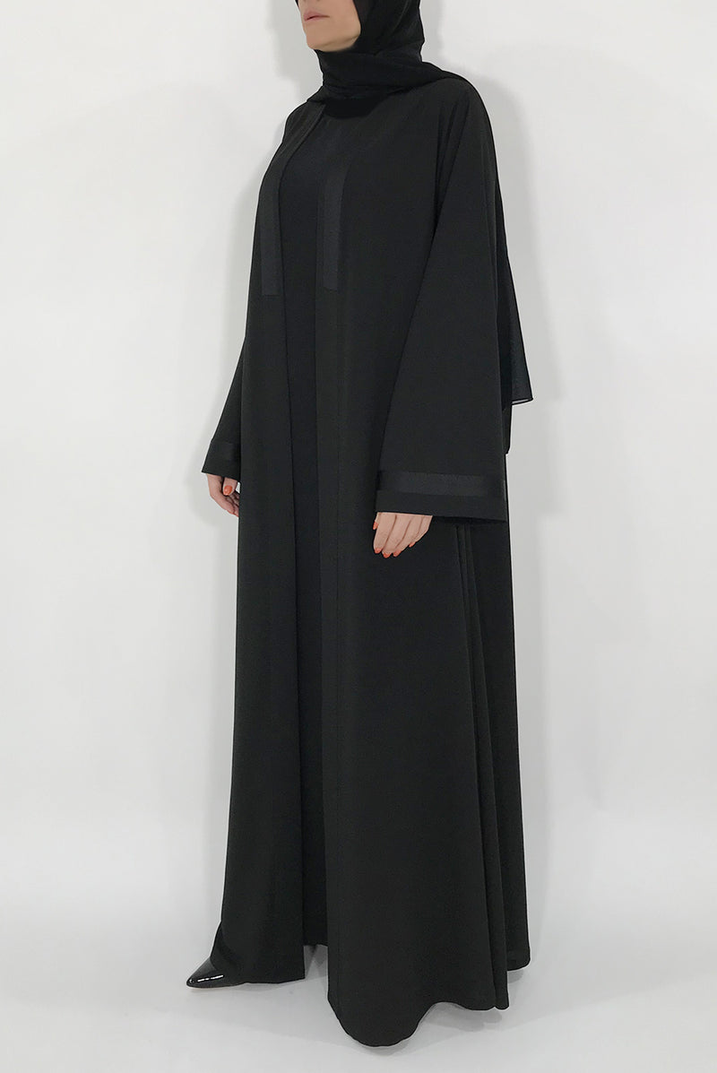 Simple Black Classic Abaya - thowby - dubai black abaya